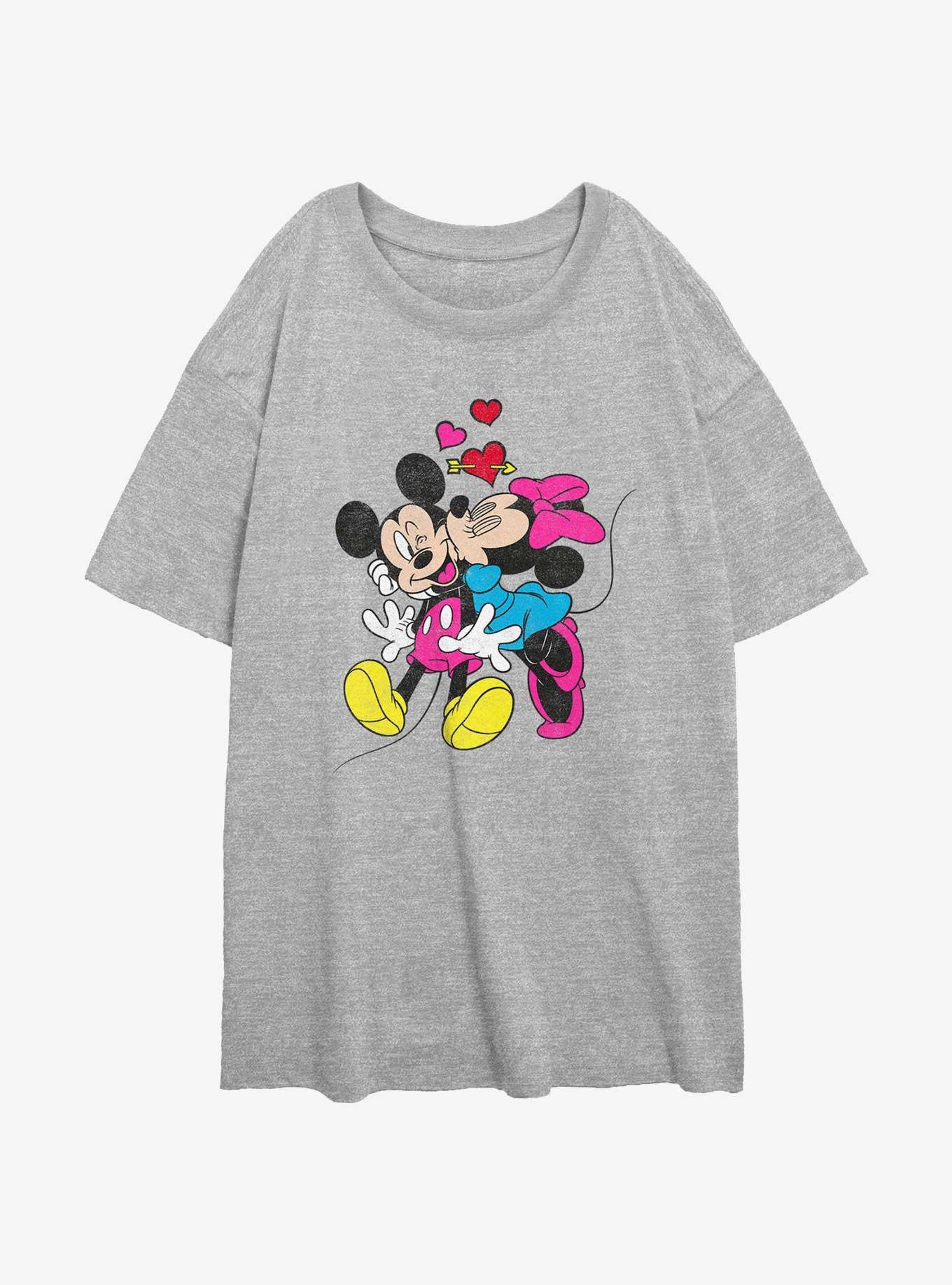 Disney Mickey Mouse Mickey Minnie Love Womens Oversized T-Shirt