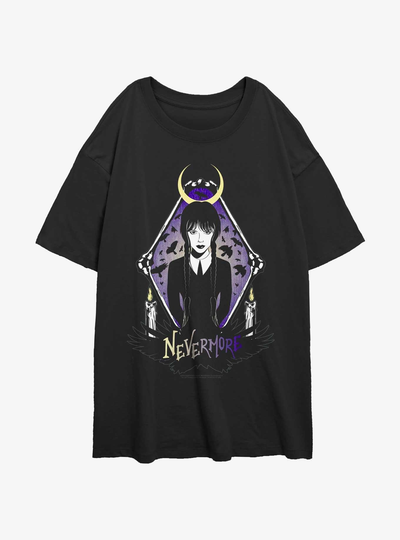 Wednesday Nevermore Womens Oversized T-Shirt Limited Stock
